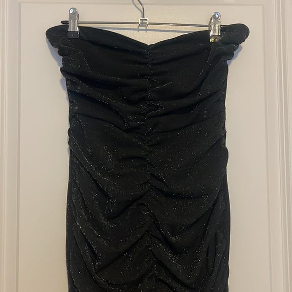 Lulus Black Glitter Ruched Strapless Maxi Dress - Picture 7 of 7